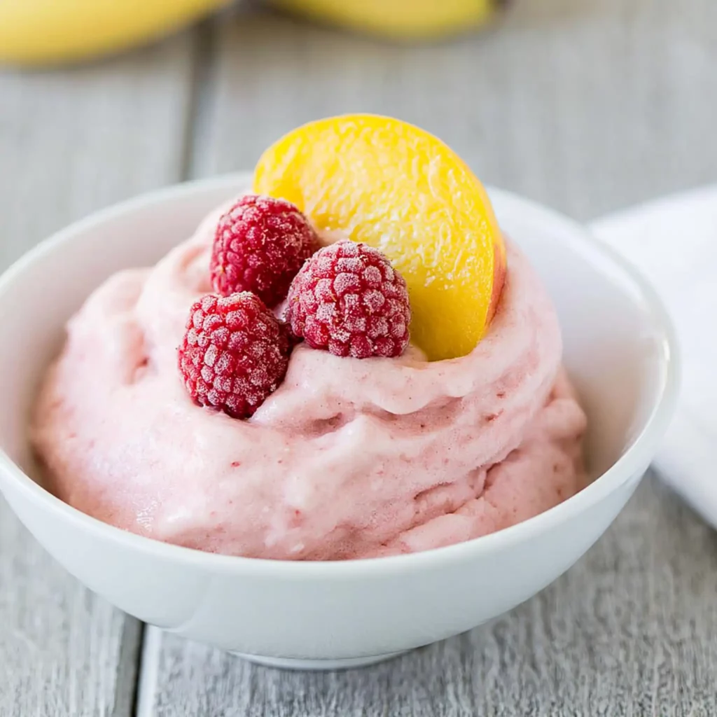 Raspberry Peach Nice Cream