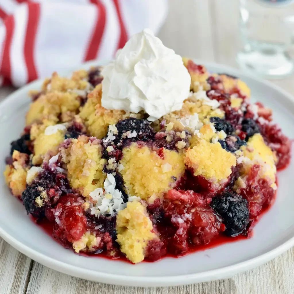 Red White and Blue Dump Cake