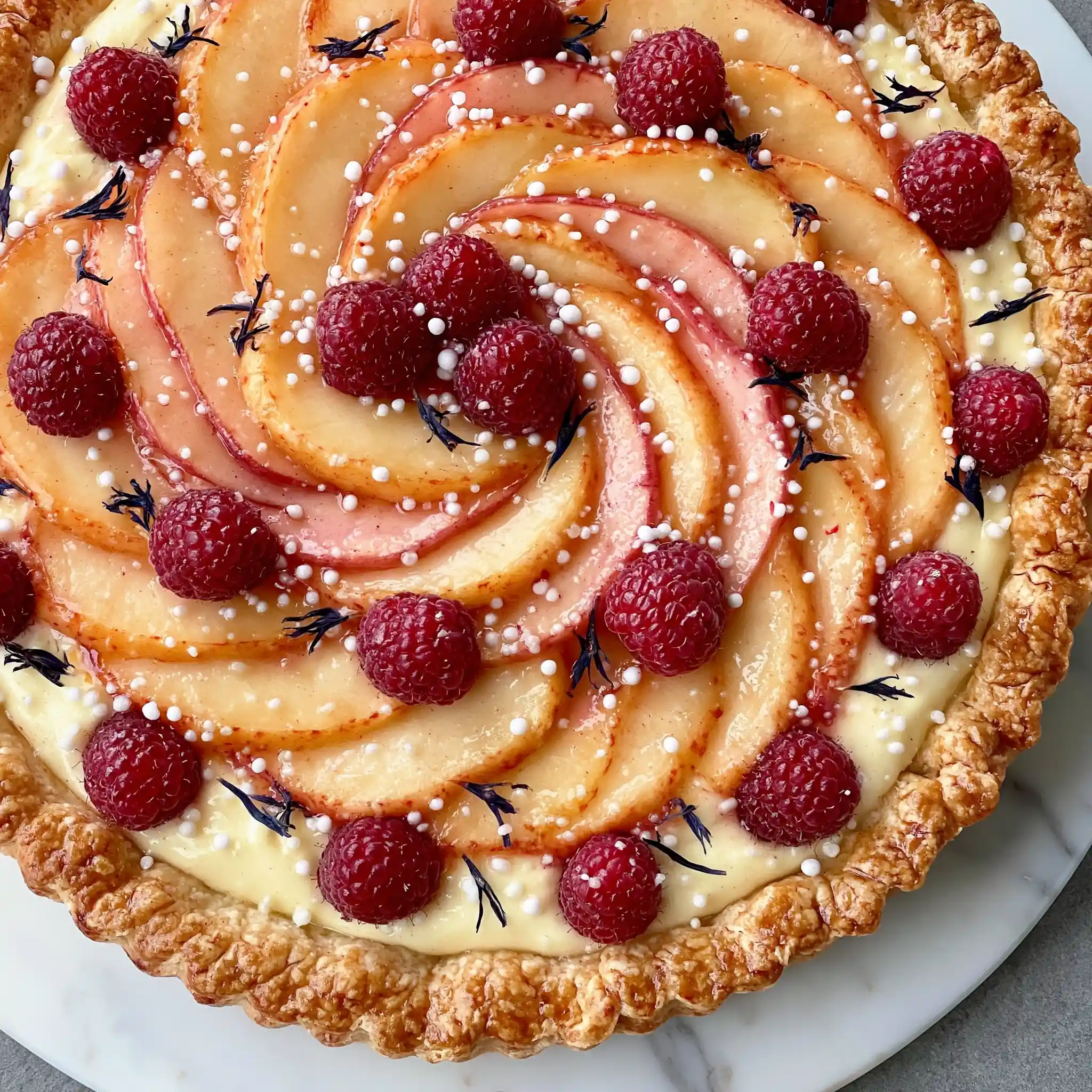 White Peach Mascarpone Tart