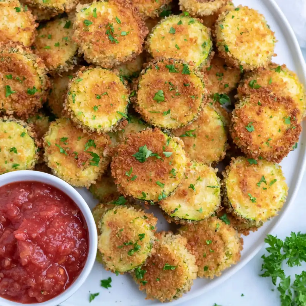 Air Fryer Zucchini Chips with Parmesan