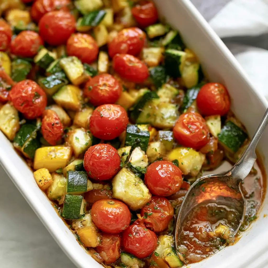 Balsamic Zucchini Tomato Bake
