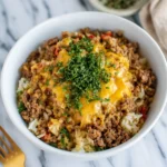 Cheesy Ground Beef and Rice Casserole