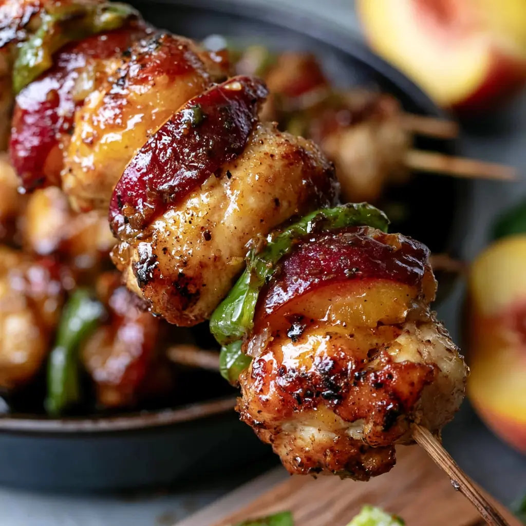 Jalapeño Peach Chicken Skewers