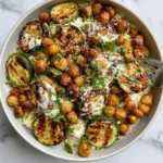 Lemony Grilled Zucchini with Crispy Chickpeas