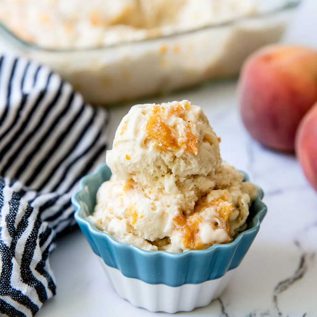 No Churn Peach Ice Cream