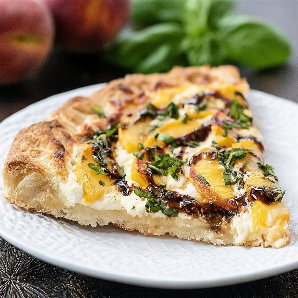 Peach and Basil Flatbread