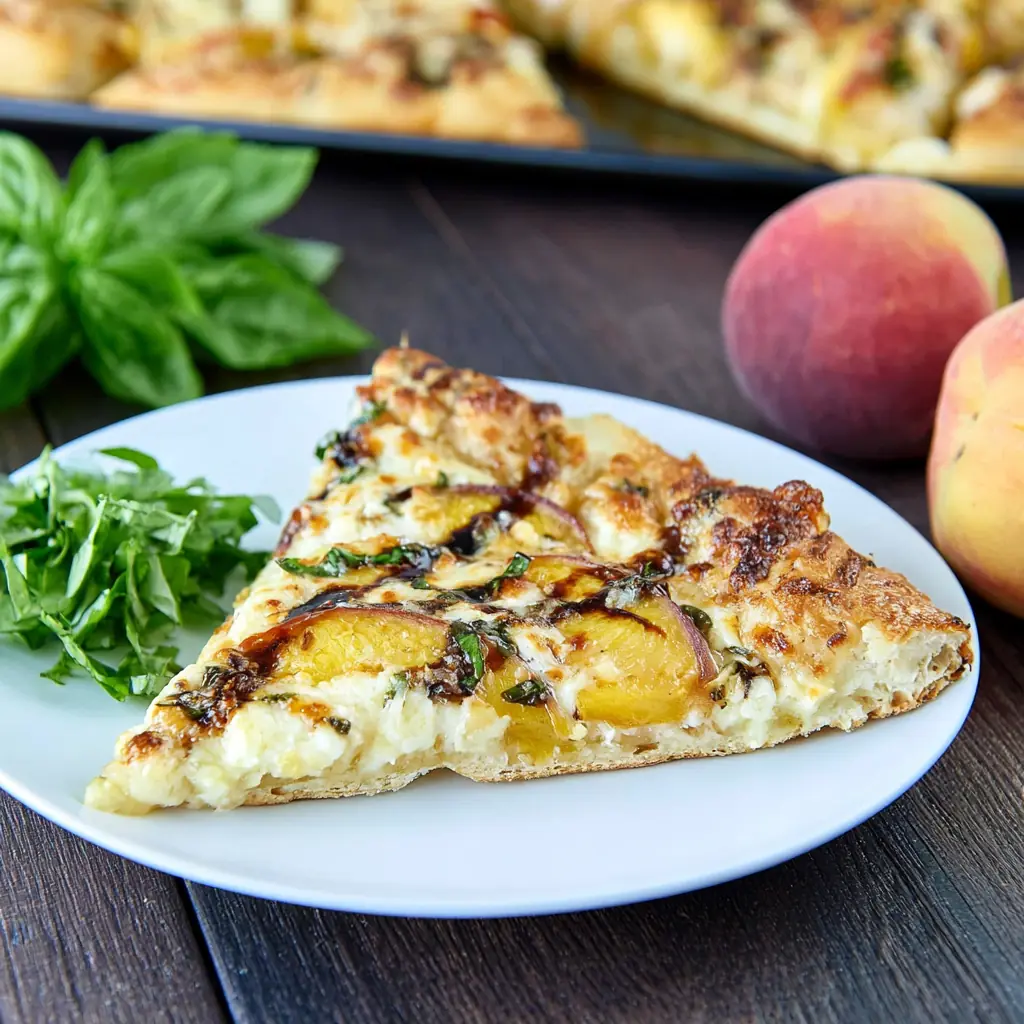Peach and Basil Flatbread
