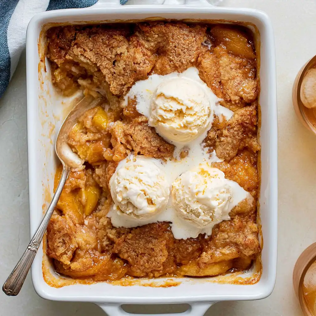 Southern-Style Gluten-Free Peach Cobbler with a Crisp Golden Crust 4 Southern-style gluten-free peach cobbler