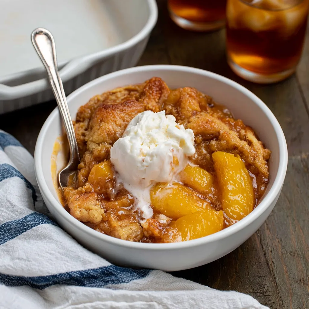 Southern-style gluten-free peach cobbler