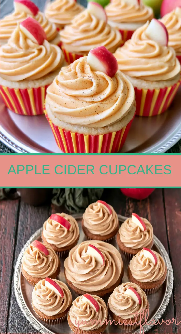 Apple Cider Cupcakes with Spiced Buttercream Frosting 6 Apple Cider Cupcakes