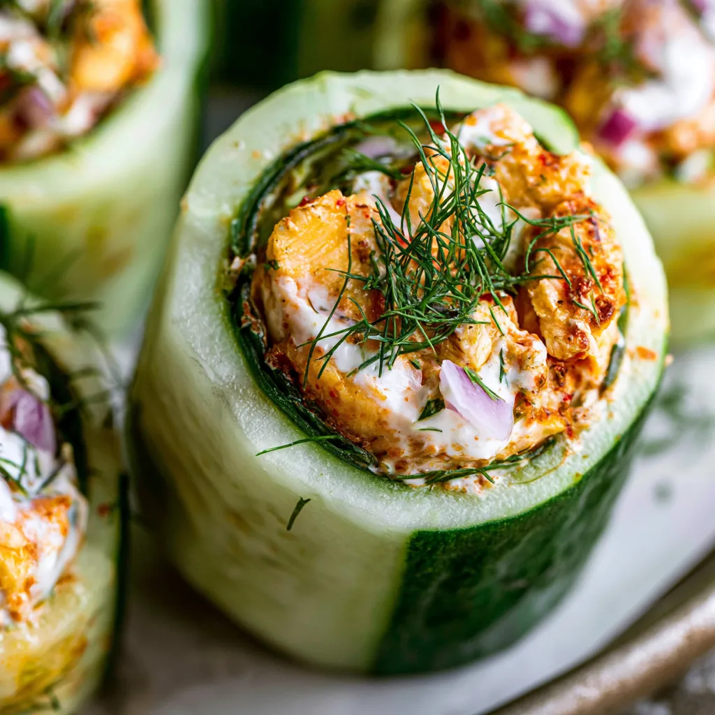 Buffalo Chicken Cucumber Rolls: Easy Healthy Snack 5 Buffalo Chicken Cucumber Rolls
