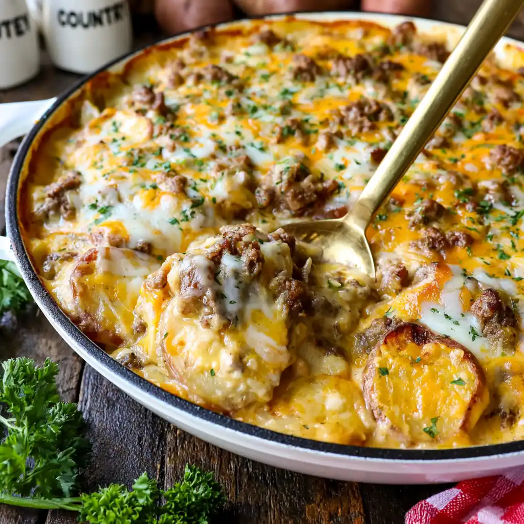 Cheesy Hamburger Potato Casserole