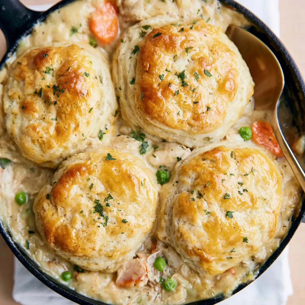 Chicken Pot Pie with Biscuits