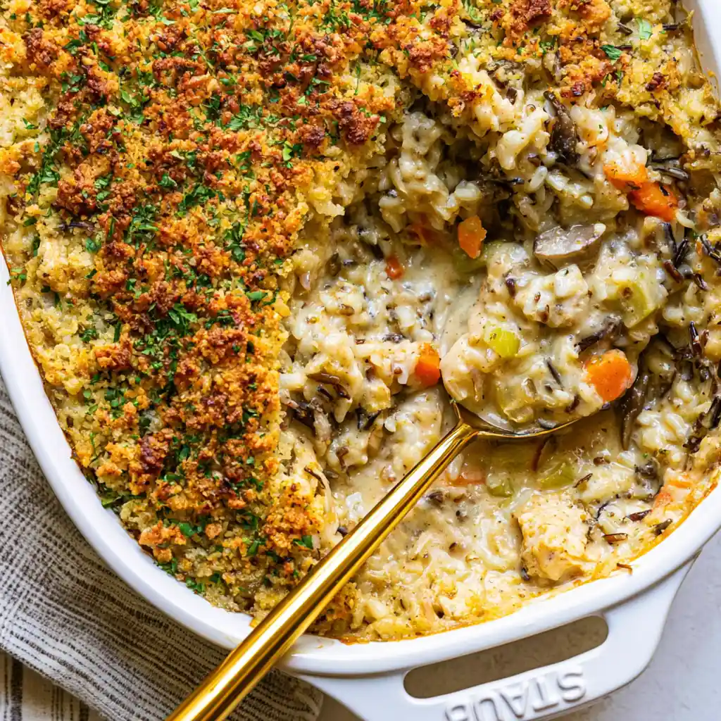 Chicken and Wild Rice Casserole with Creamy Homemade Sauce 5 Chicken and Wild Rice Casserole