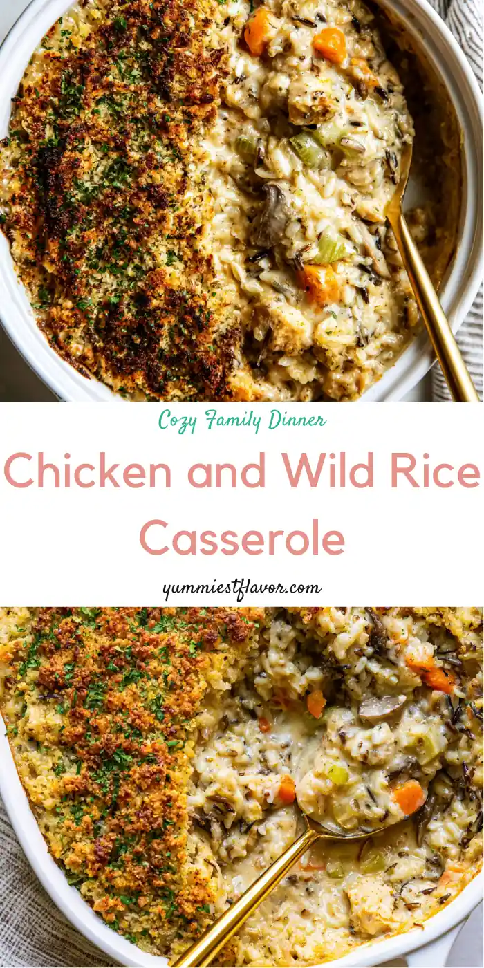 Chicken and Wild Rice Casserole with Creamy Homemade Sauce 6 Chicken and Wild Rice Casserole