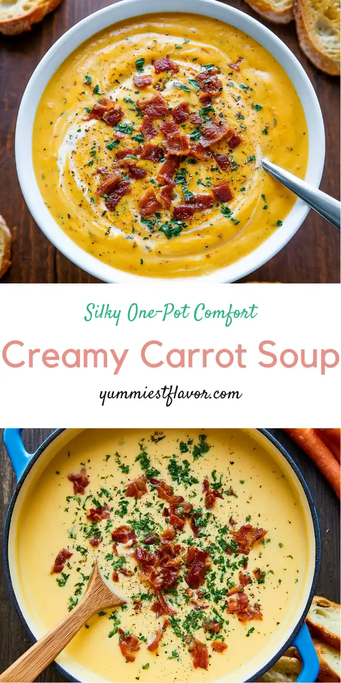 Creamy Carrot Soup with Bacon and a Silky Finish 6 Creamy Carrot Soup