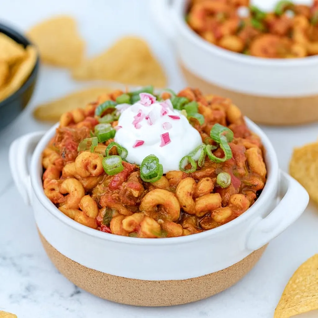 Crock Pot Cheddar Chili Mac