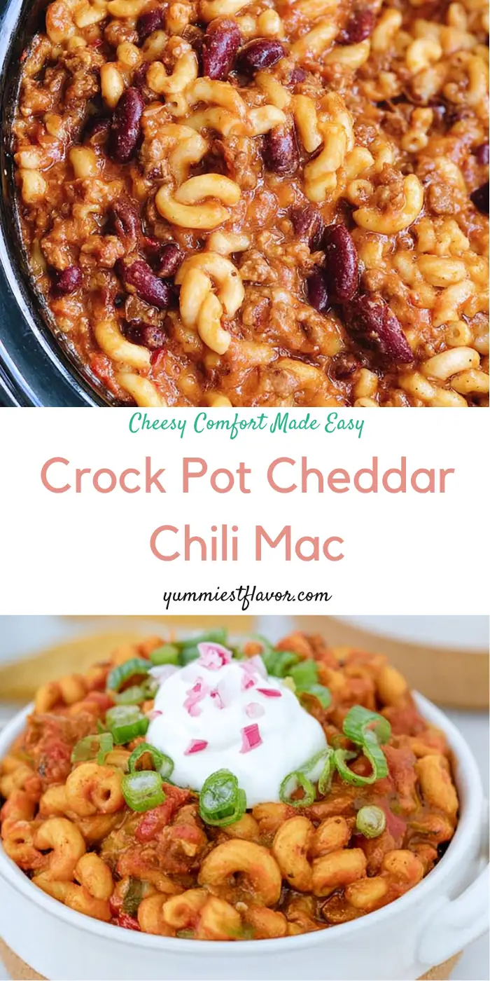 Crock Pot Cheddar Chili Mac2 Crock Pot Cheddar Chili Mac: Easy Cheesy Comfort Food