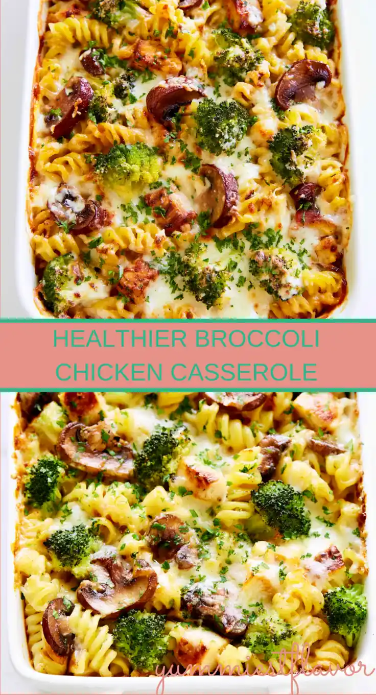 Healthier Broccoli Chicken Casserole with Creamy Cheddar Sauce 6 Healthier Broccoli Chicken Casserole