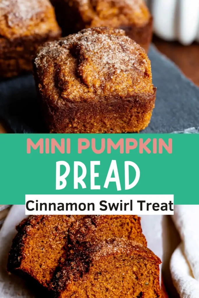 Mini Pumpkin Bread with Cinnamon Swirl 6 Mini Pumpkin Bread