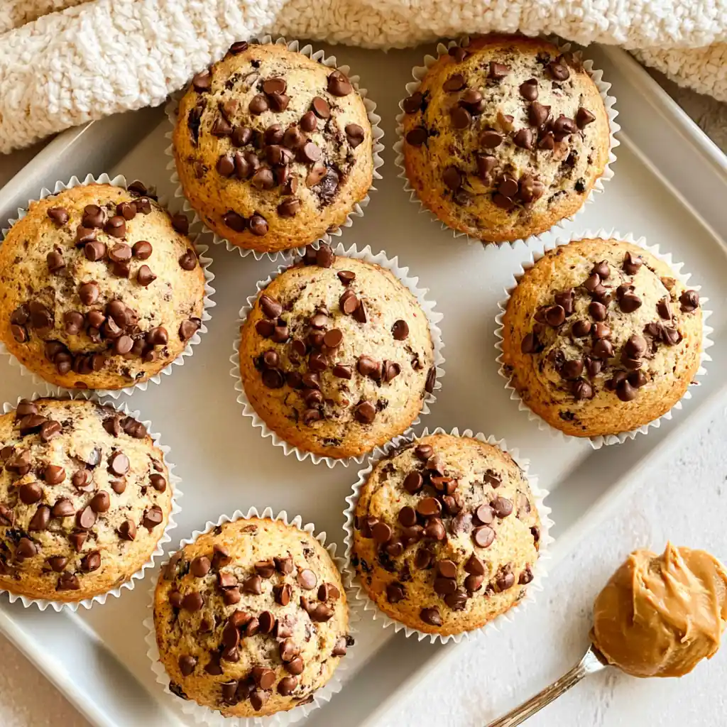 Peanut Butter Chocolate Chip Cottage Cheese Muffins