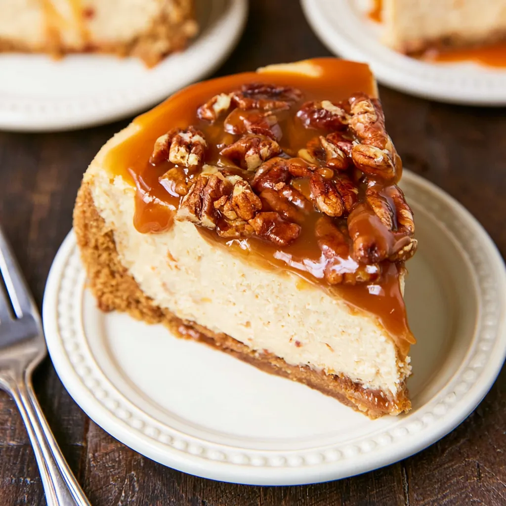 Pecan Pie Cheesecake – Extra Creamy Fall Dessert with Gooey Pecan Topping 5 Pecan Pie Cheesecake