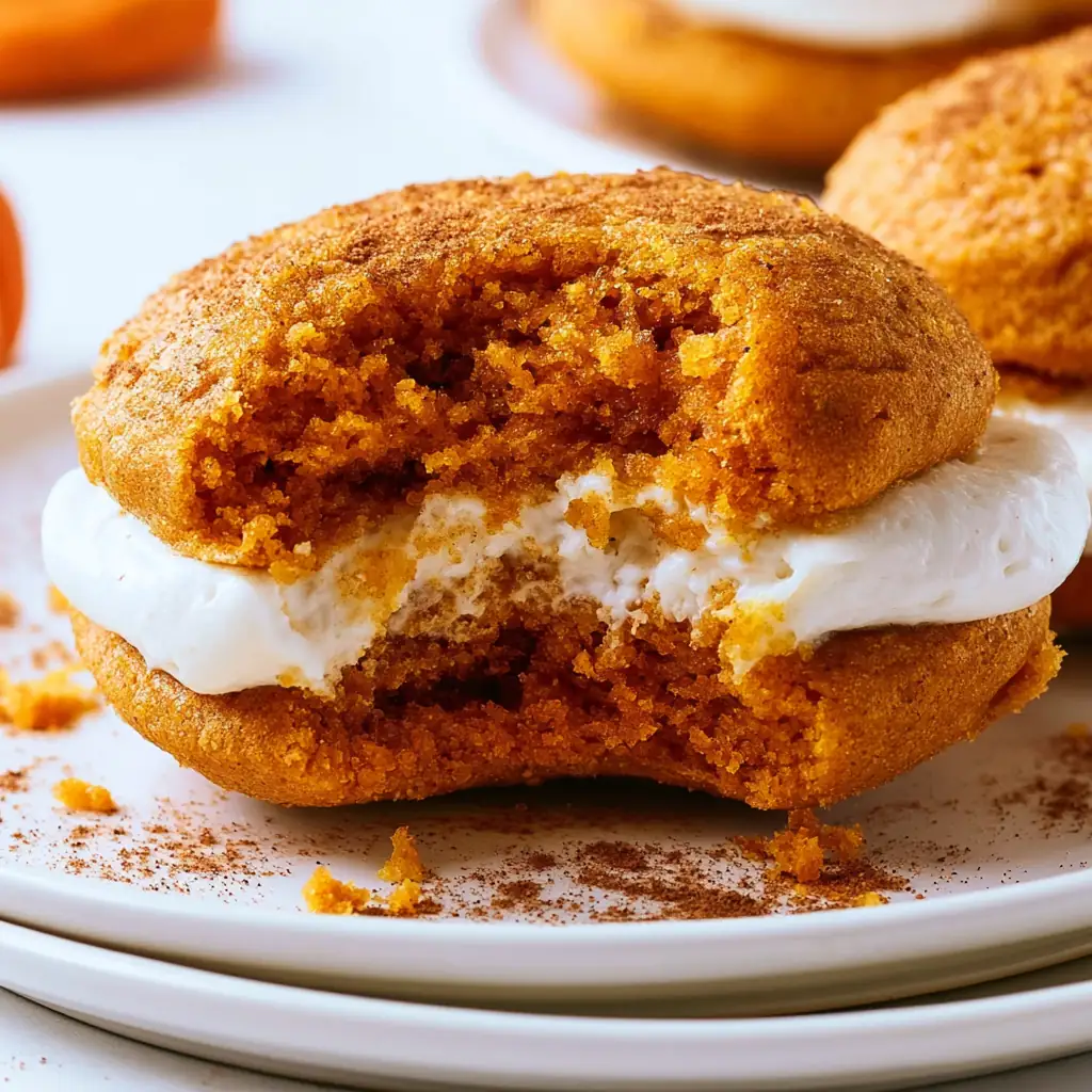 Pumpkin Whoopie Pies with Maple Cream Cheese Frosting 5 Pumpkin Whoopie Pies