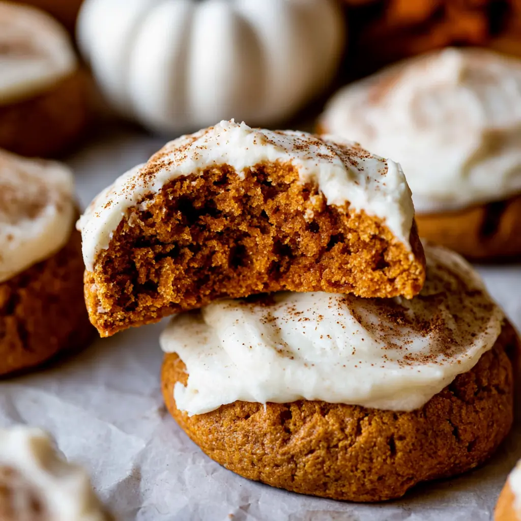 Soft Pumpkin Cookies with Cream Cheese Frosting 9 Soft Pumpkin Cookies