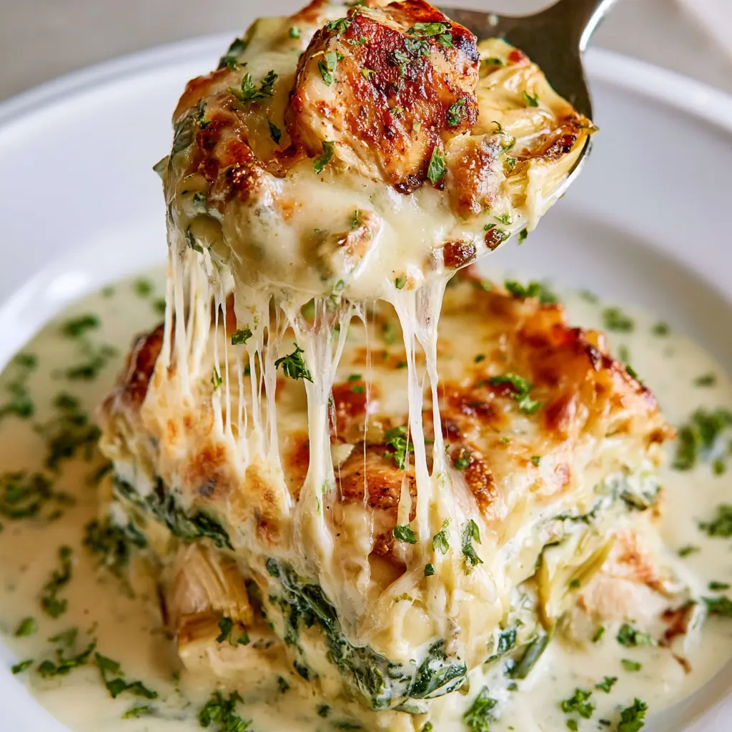 Spinach Artichoke Chicken Casserole