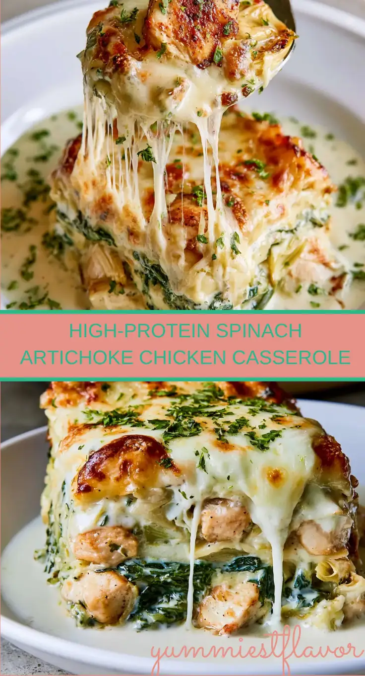 Spinach Artichoke Chicken Casserole