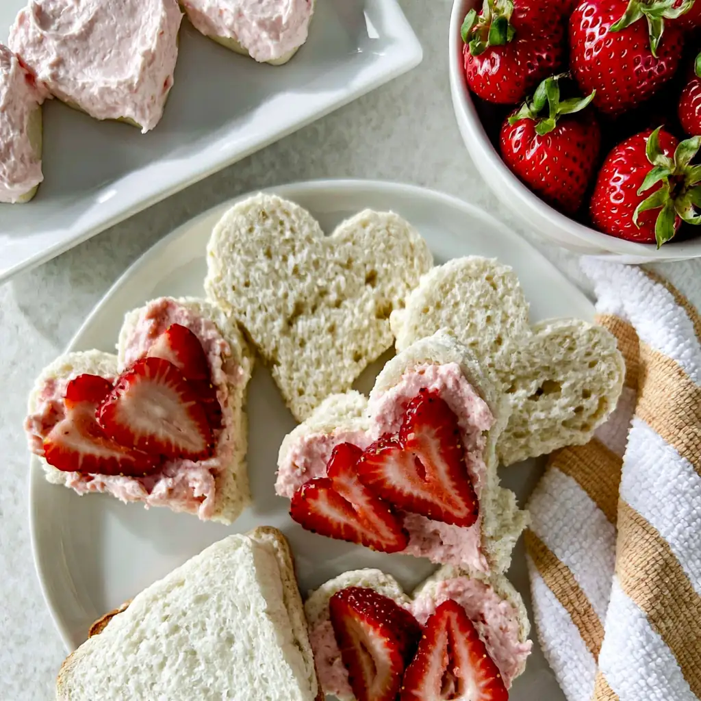 Strawberry Cream Cheese Tea Sandwiches