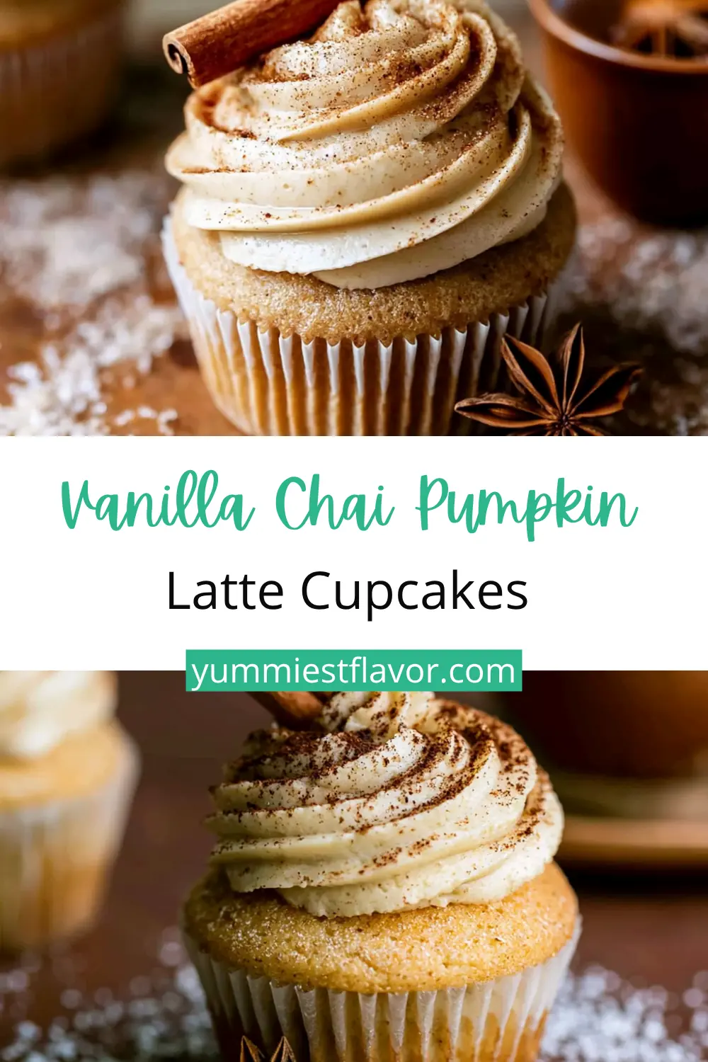 Vanilla Chai Pumpkin Latte Cupcakes with Brown Sugar Frosting 6 Vanilla Chai Pumpkin Latte Cupcakes