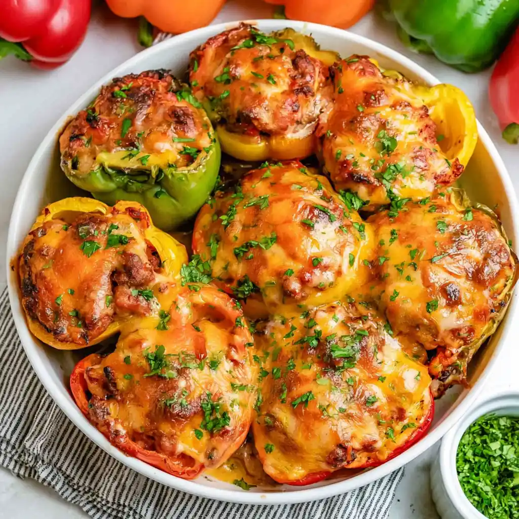 Easy Stuffed Bell Peppers with Ground Beef and Rice 5 Easy Stuffed Bell Peppers