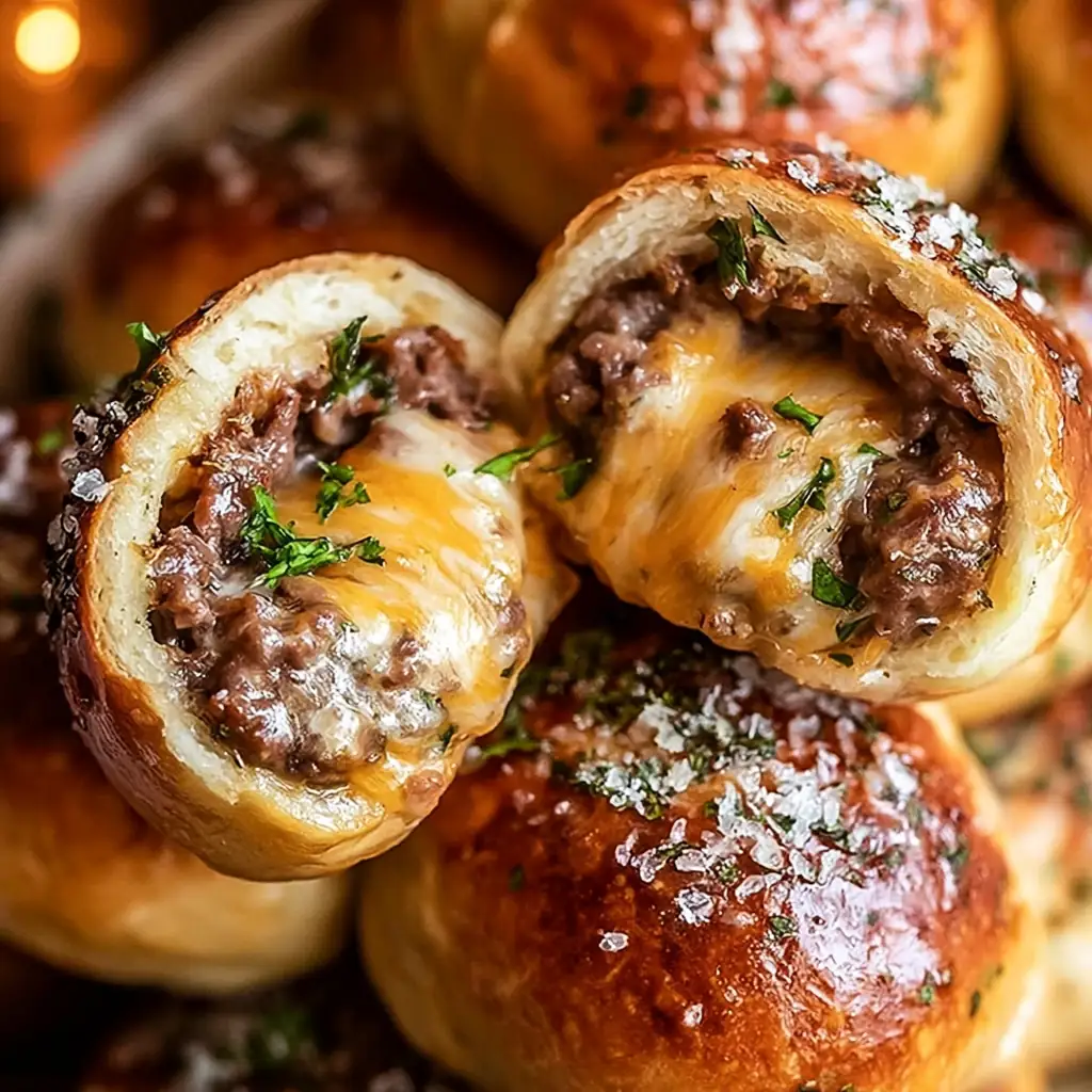 Garlic Parmesan Cheeseburger Bombs