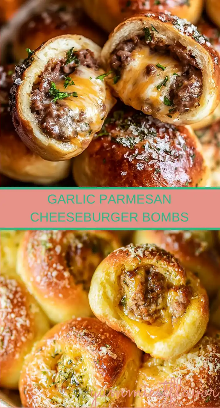 Garlic Parmesan Cheeseburger Bombs
