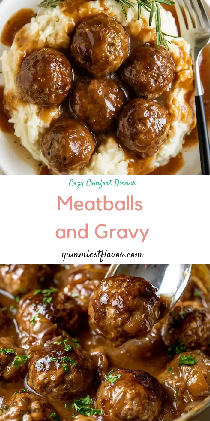Meatballs and Gravy: Tender Beef Meatballs in Rich Onion Gravy 6 Meatballs and Gravy